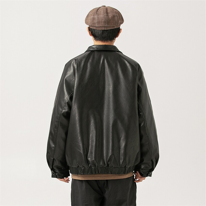 2026冬季新款男装日系潮牌纯色休闲皮衣棉服加厚外套MY382-F145,男装皮衣,电商A101（原外27）