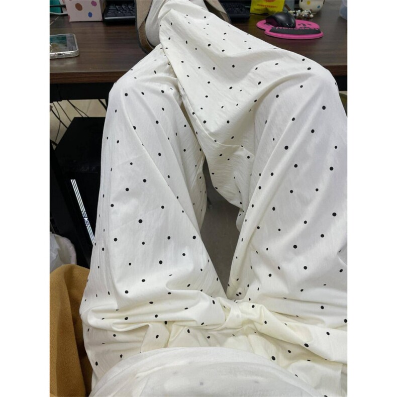 AK2368-P40波点阔腿裤女夏季2026新款休闲肌理感慵懒冰丝山本裤,女装休闲裤,星座617A-2