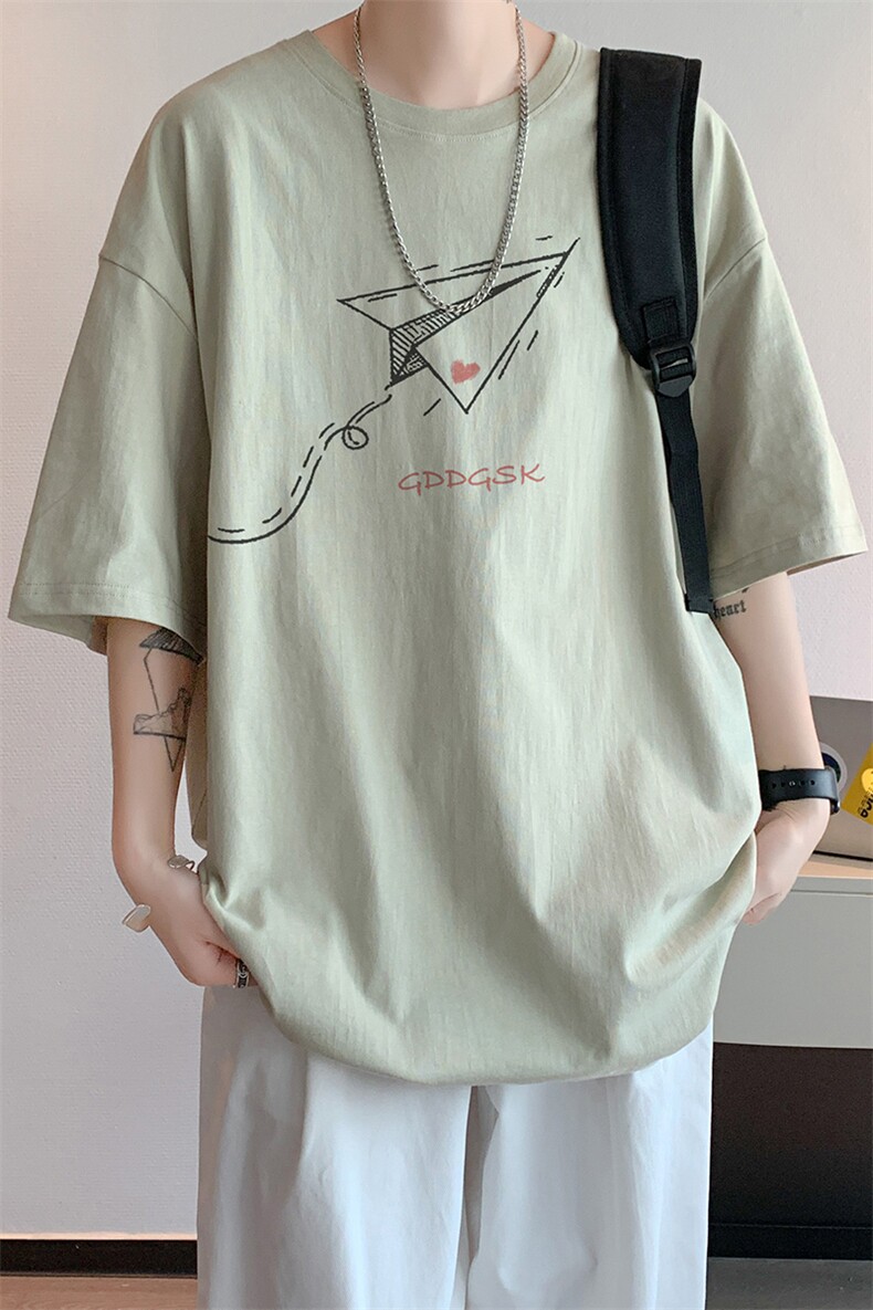 已注册/夏季内景重磅宽松短袖T恤男潮日系纯棉打底衫DT00592/P25,男装T恤,电商B316