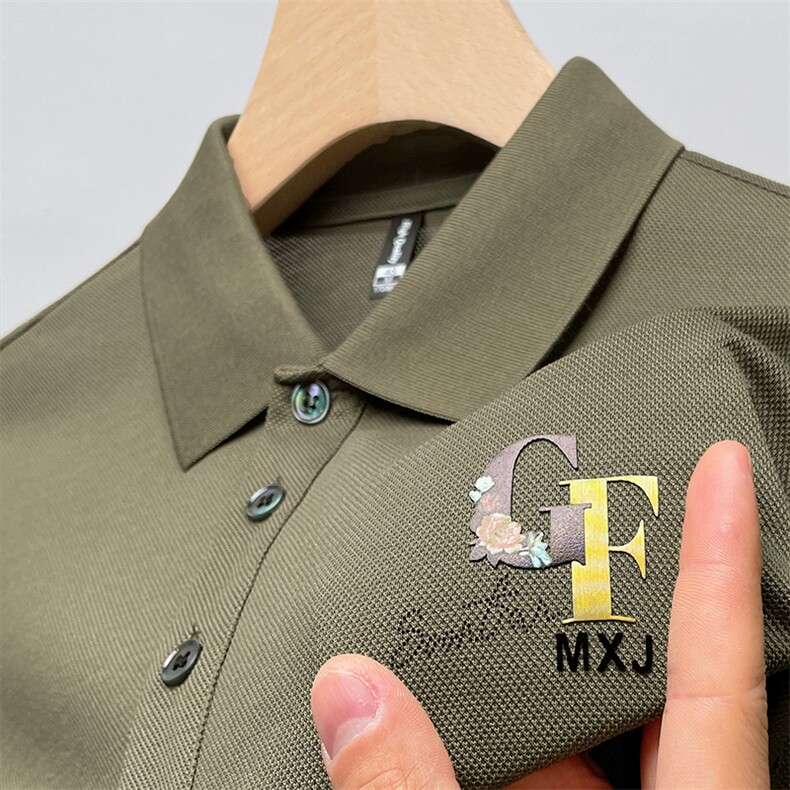 时尚男士短袖t恤2023新款纯色上衣服夏季男装商务翻领POLO衫半袖,男装T恤,电商B212（原钱塘6029）