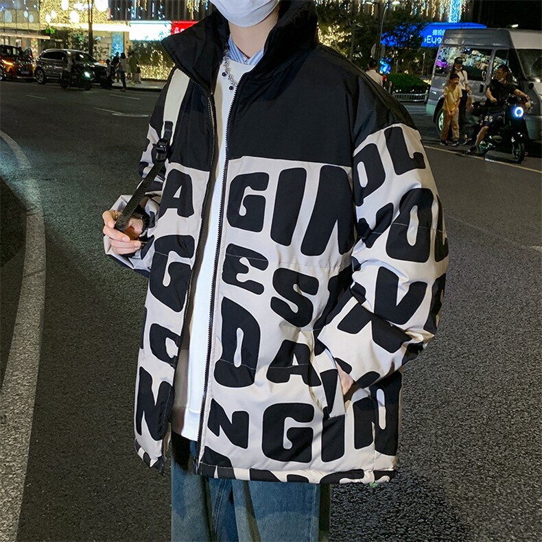 高品质2024冬季加厚棉服立领宽松潮牌大码保暖休闲外套33351P105图片