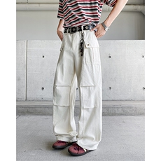 美式做旧褶皱微喇工装牛仔裤男宽松直筒休闲长裤YK71P55，男装牛仔裤，星座1013-1