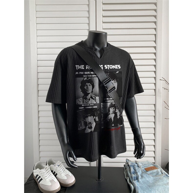 XZ809A/DXVL13/P25/控38肌理感印花V领T恤,男装T恤,星座809A(原222-1)