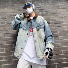 高街潮牌复古蓝水洗春秋季牛仔外套男设计感宽松美式夹克JK8202，男装夹克，星座1116A-1（原606A）