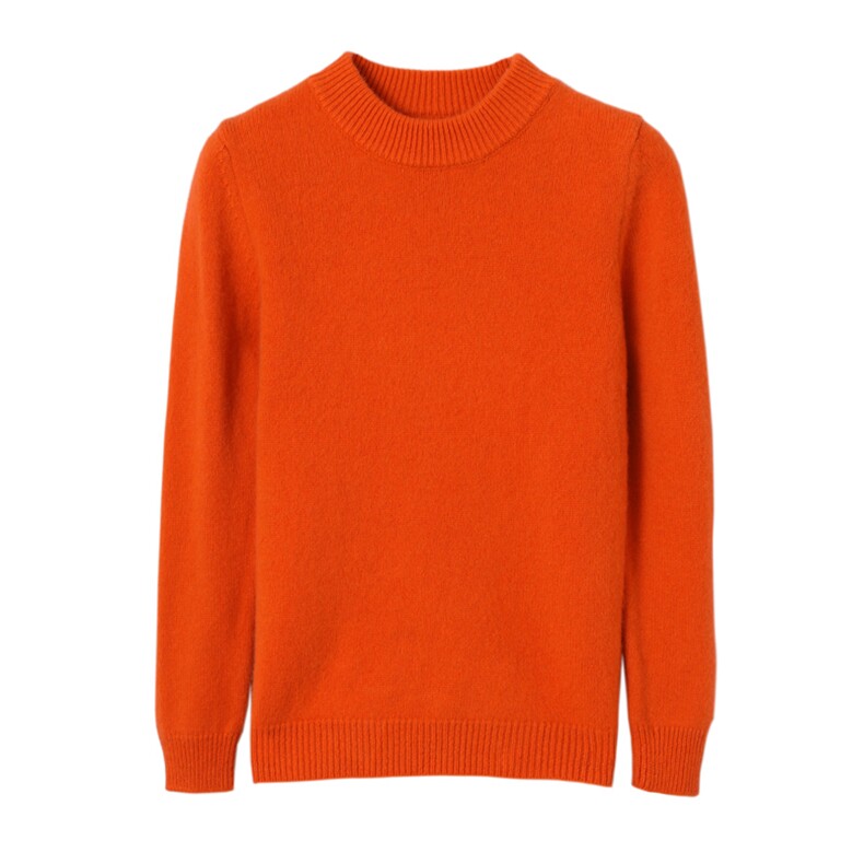 套头半高领长袖纯色时尚显瘦百搭儿童羊毛衫，童装儿童羊毛衫，乐贝童装
