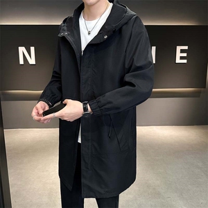 高品质原创秋季中长款连帽休闲宽松风衣XZ402-2-P115控158-FY022图片