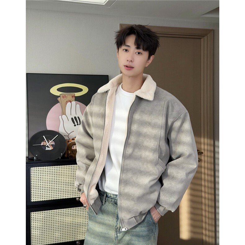 PY5552-P85特冬季PU皮棉服兔毛加绒加厚保暖棉衣,男装棉衣,电商D232