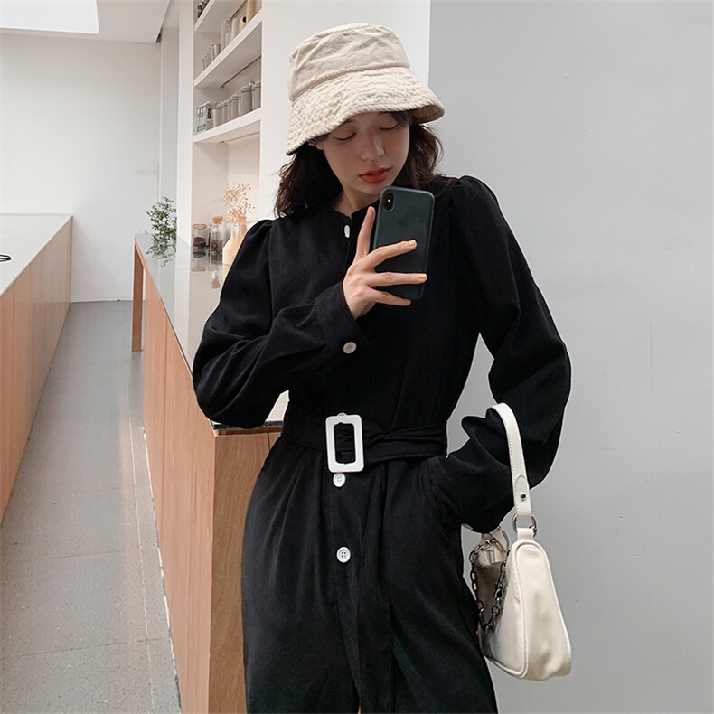 现货2021春秋季新款黑色连体裤225-2007-P105（控158）,女装连体裤,浙宝225