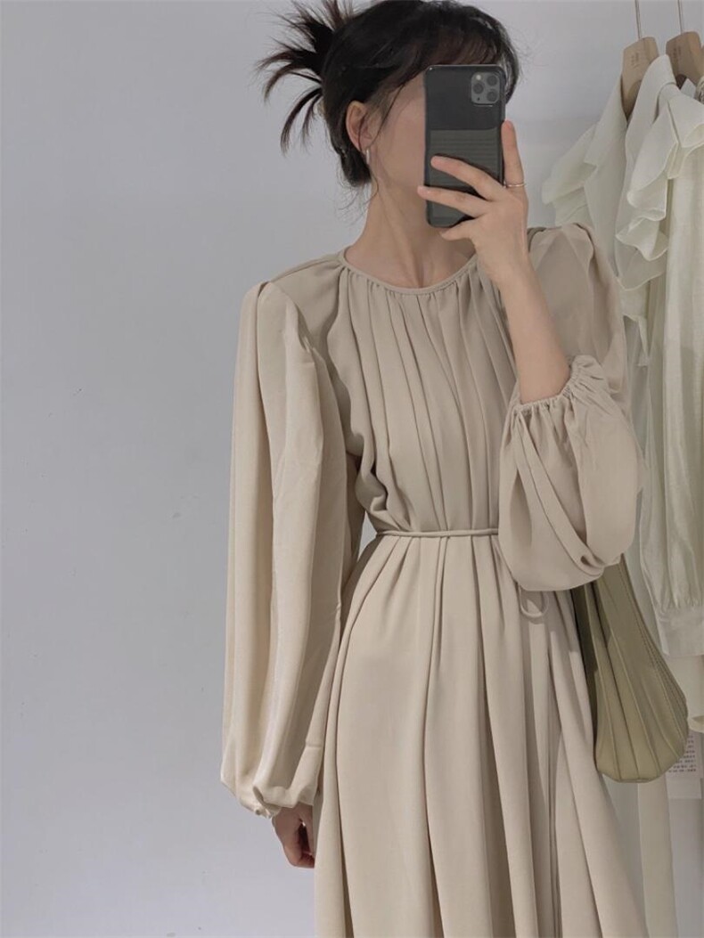 系带连衣裙，女装连衣裙，驿谷