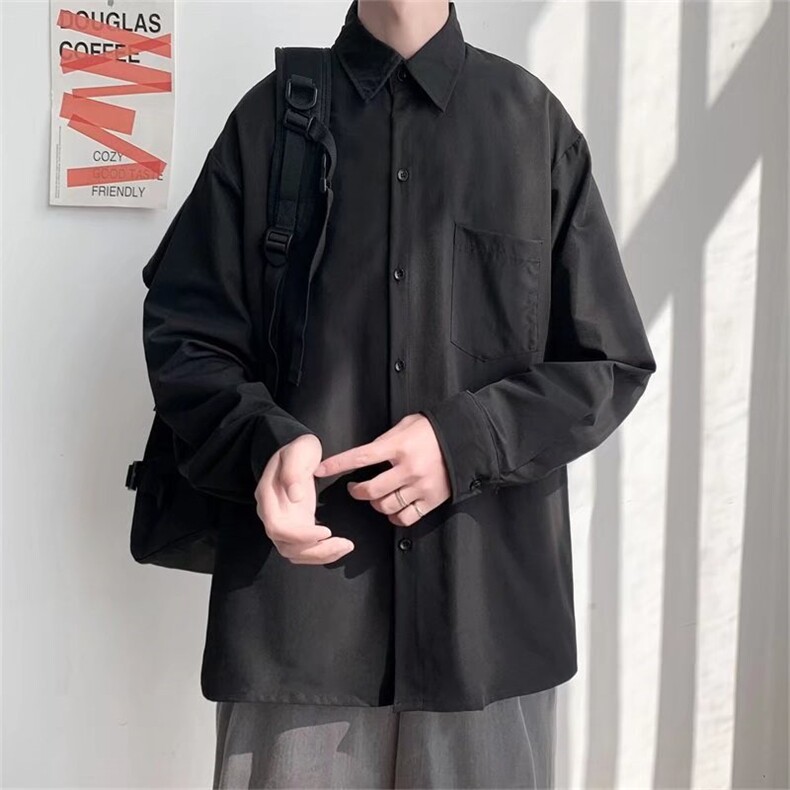 长袖衬衫男港风日系春季韩版潮流帅气衬衣C2203P27,男装衬衫,星座1116-2
