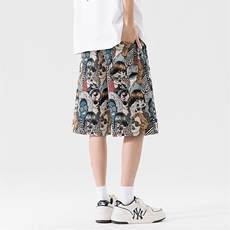 夏季新款大码休闲裤男潮刺绣花短裤五分裤子217-2-K203-特P35，男装牛仔裤，星座217-2