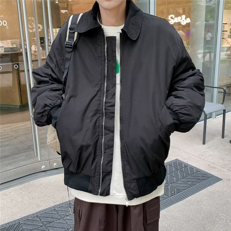 潮男衣柜美式拉链翻领教练飞行夹克男棒球服休闲棉服外套MC421,男装夹克,星座1116A-1（原606A）