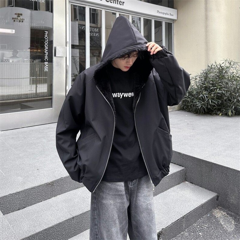 xz514-817-P115新款上架【座山雕】加绒连帽加厚棉服杏色,男装棉衣,星座514