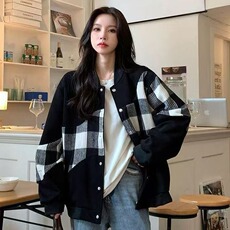 美式拼接刺绣棒球服春秋季新款百搭学生韩版宽松外套女ins，女装短外套，星座1210-1
