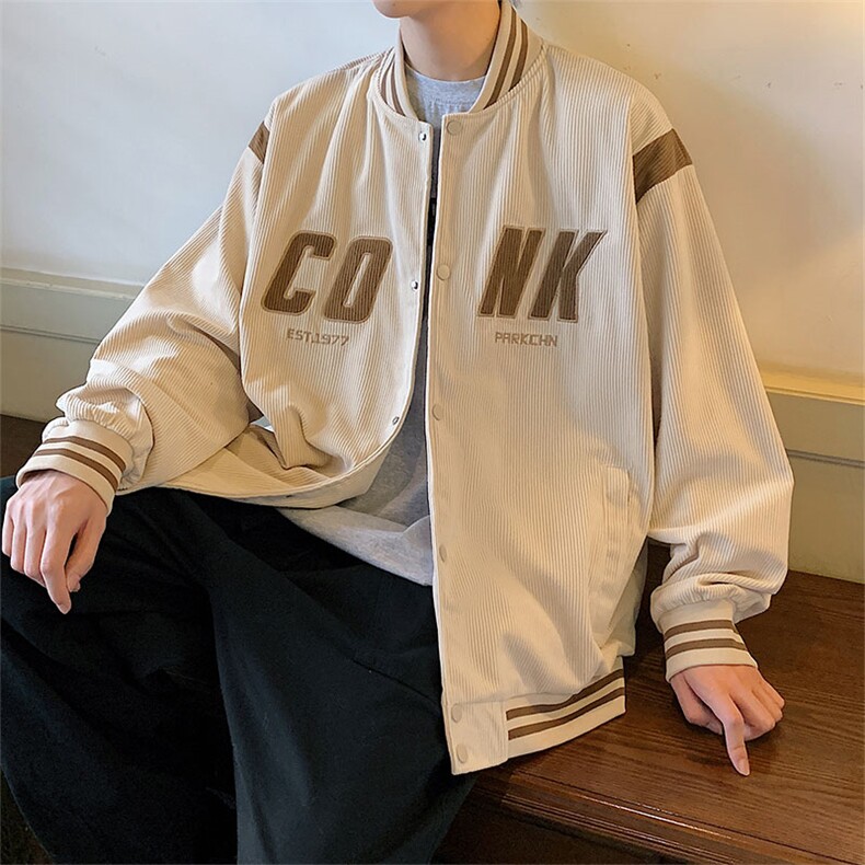 2026秋冬新款棒球服灯芯绒飞行员夹克外套男JK911-P80-控118,男装夹克,电商A021