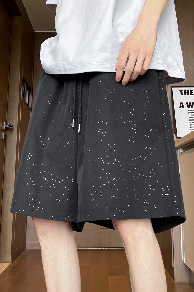 8XL-M特大码夏港风美式高街ins潮牌满天星短裤男五分裤DK1526P16,男装牛仔裤,电商D206-1
