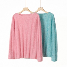 2025秋冬百搭时尚简约圆领长袖宽松针织羊绒衫，女装羊绒衫，品秋羊绒
