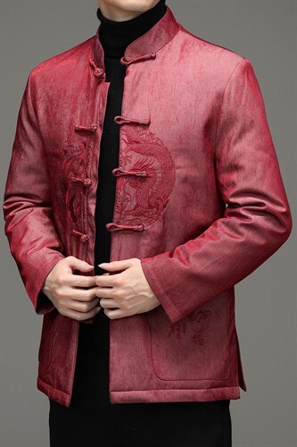 风冬季立领长袖休闲时尚男士唐装羽绒服爸爸装SFT99138-P190图片