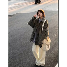 2025美式高街设计感水洗破洞牛仔外套男女春季做旧工装潮vibe夹克，男装夹克，星座506A