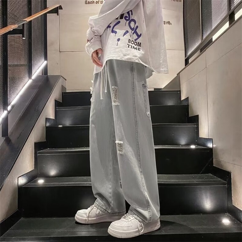 美式牛仔裤男春秋新款休闲直筒裤XK8008P50,男装牛仔裤,星座1116-2