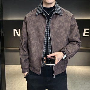 标50白鸭绒宽松版假两件皮羽绒服男外套B317-Y868-P248图片