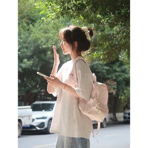 万针全刺绣工艺抖音得物高品质260克重磅纯棉双纱美式高街短袖T恤图片
