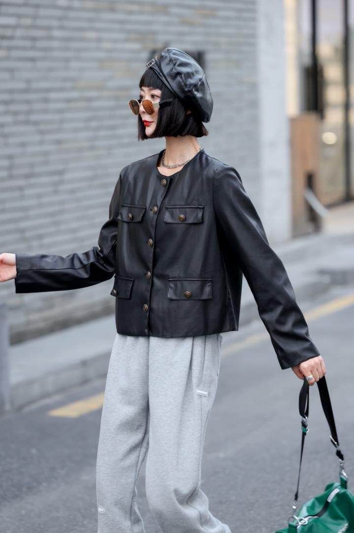 现货小香皮衣，女装皮衣，C&B