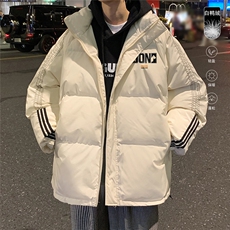 港风冬季新款织带字母立领羽绒服男潮宽松印花YR6116P225控298，男装羽绒服，电商A268A