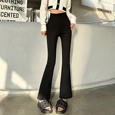 显瘦天花板黑色马蹄裤西装阔腿直筒微喇叭裤修身加绒长裤女，女装休闲裤，云美莎专业女裤-全店现货