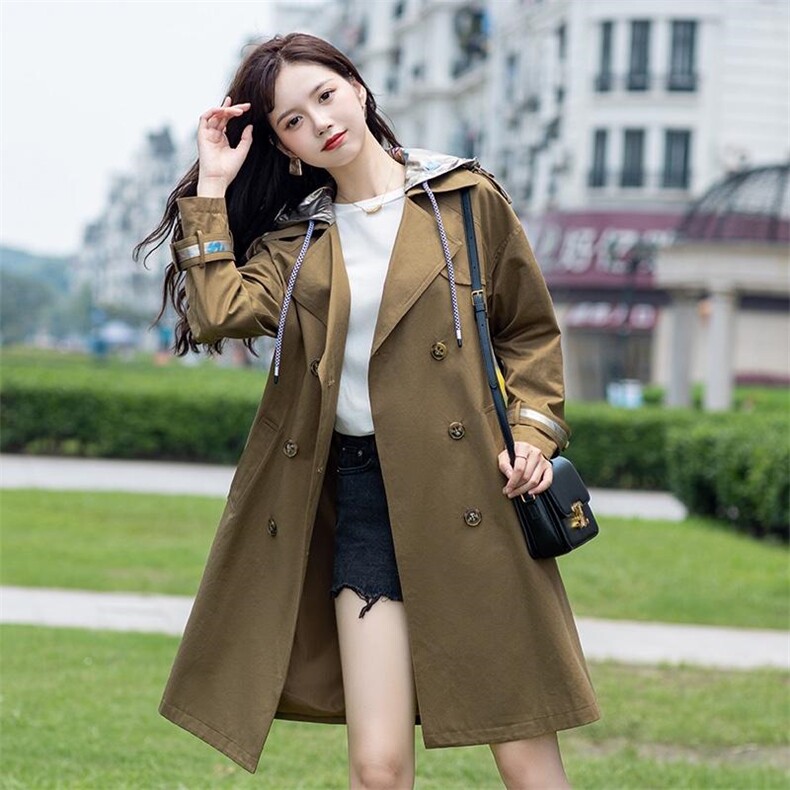 时尚风衣，女装风衣，水恋百合