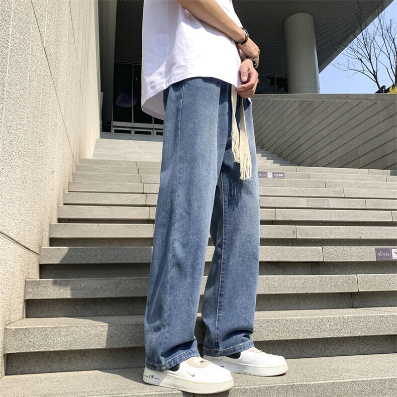 阔腿牛仔裤男款春季宽松直筒高街水洗做旧裤子NK026-p43主推外贸,男装牛仔裤,星座224-1