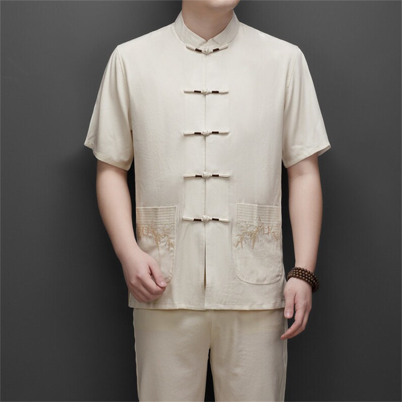 BGW-T3103男士夏季新款唐装男短袖长裤风纽扣休闲套装男,男装T恤,电商B360