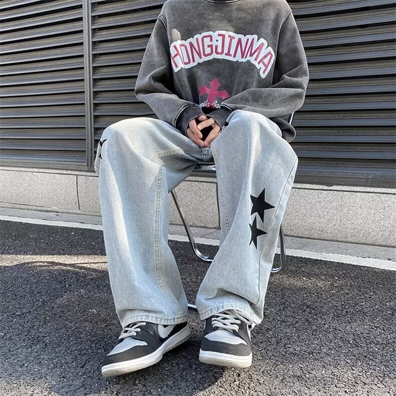 牛仔裤男秋季潮大码休闲裤子高街K632P38,男装牛仔裤,星座1116-2