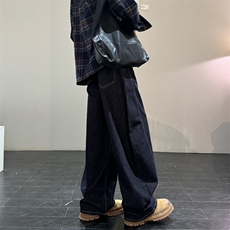 美式复古水洗弯刀裤男宽直筒帅原牛丹宁牛仔裤b381-2/9228/p65，男装牛仔裤，电商B381-2