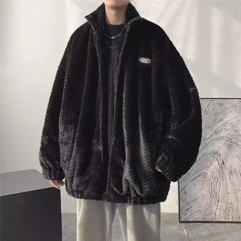 羊羔绒外套男冬季加绒加厚棉衣潮牌帅气棉服韩版潮流ins港风棉,男装棉衣,星座218-1（原230）