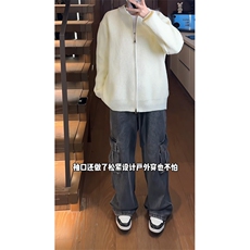 ！棒球领双拉链开衫针织毛衣男CP16-特p55，男装针织衫/毛衣，电商B371