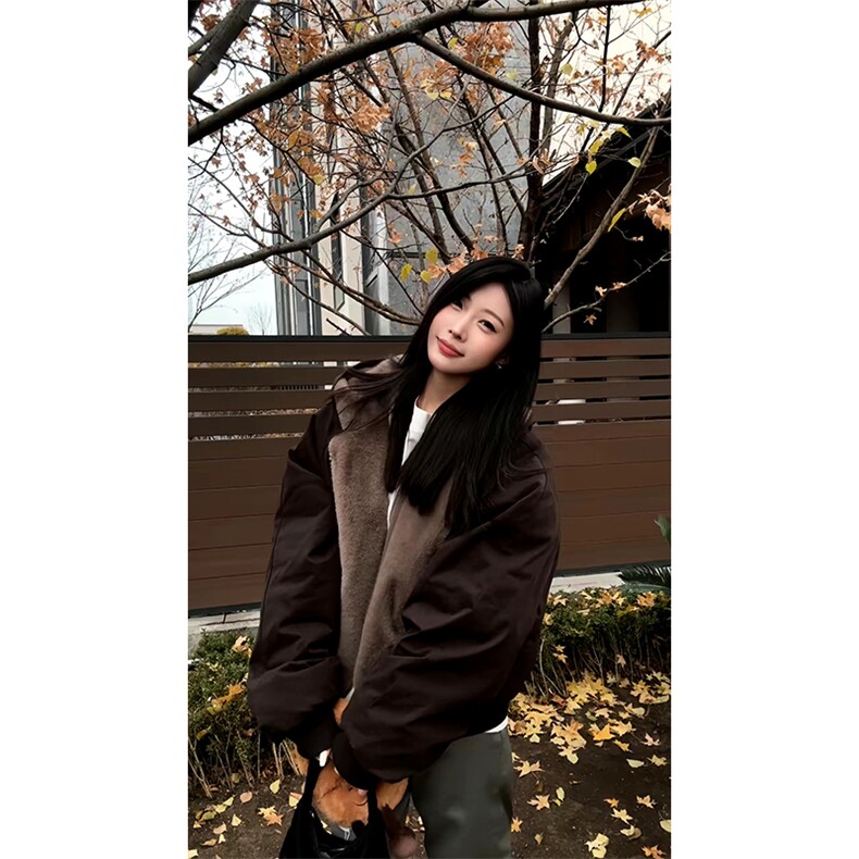 两面穿现货重磅短款座山雕棉衣男女双面穿毛毛绒棉服加厚外套,男装棉衣,电商A486