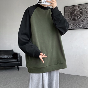 8XL-M280g重磅插肩半高领长袖t恤男打底德绒卫衣DR001特P27加绒37图片
