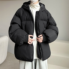 日系复古棉服男冬季加厚保暖面包服潮牌宽松大码情侣连帽棉衣外套，男装棉衣，电商B367