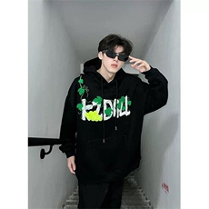 706-1-WY888-P75加绒P80现货港风葡萄刺绣网球毛巾绣连帽卫衣，男装卫衣，星座706-1