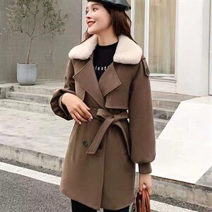 冬季新品，羊羔毛领大衣，减龄时尚图片