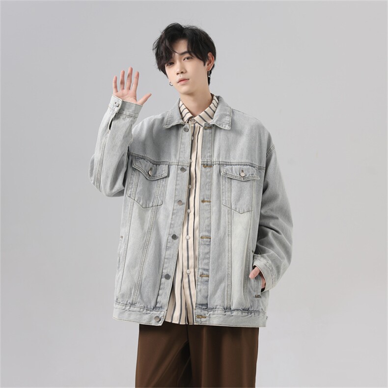 2025新款牛仔外套男痞帅高街潮牌宽松百搭休闲夹克秋季JK1030-P68,男装工装外套,星座1103-3