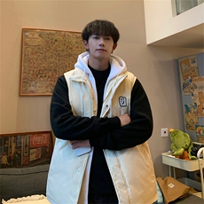 特75限128连帽马甲男女情侣假两件外套棉衣MJM326，男装棉衣，电商B370