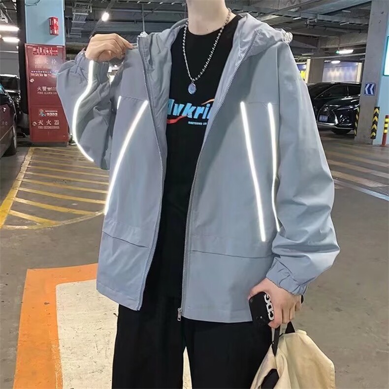 夹克春季男士冲锋衣连帽韩版潮流休闲男外套装JK0320-P42,男装夹克,星座308B-1