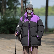 港风潮牌新款拼色立领棉服潮流保暖棉衣M071-P85控118，男装棉衣，星座717
