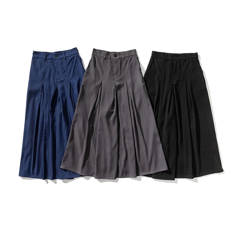 白底平铺图夏季大码宽松裙裤直筒阔腿裤休闲中式汉服K251/P70,男装民族服装,电商A221A