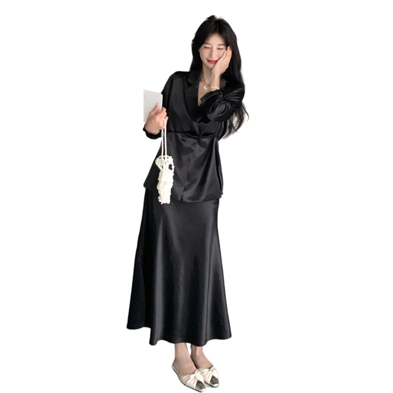 新品现货2025秋装绸缎小西装+吊带裙2C116-2525-P175-K248,女装套装/套裙,2C116