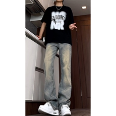 B221美式ins高街暗黑小众修身微喇牛仔裤LK24168-P60控78，男装牛仔裤，电商B221