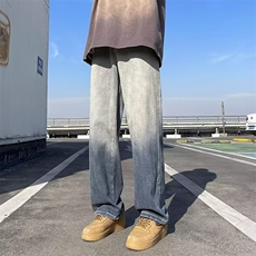高街牛仔裤阔腿裤子2025新款流行5999P45，男装牛仔裤，星座410-2