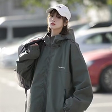 连帽防风冲锋衣男外套春秋款潮牌户外情侣登山服机能工装帅气夹克，男装夹克，星座1210-1